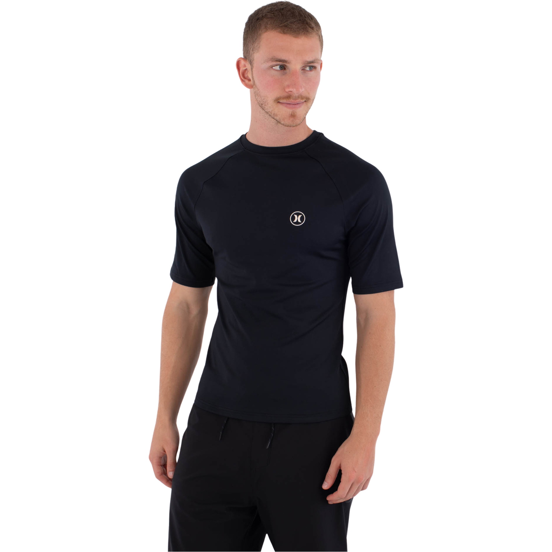 2026 Hurley Männer Slim Fit Icon Circle Kurzarm-Lycra-Weste MLEU00003 - Black
